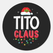 Xmas Light Tito Santa Claus Christmas Matching Cos Ronde Sticker (Voorkant)