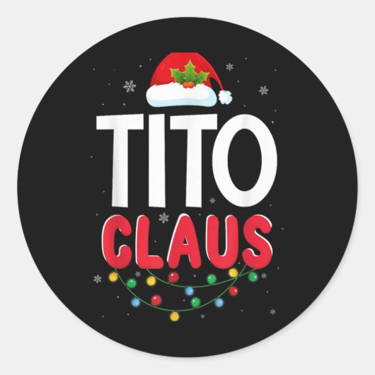 Xmas Light Tito Santa Claus Christmas Matching Cos Ronde Sticker (Voorkant)