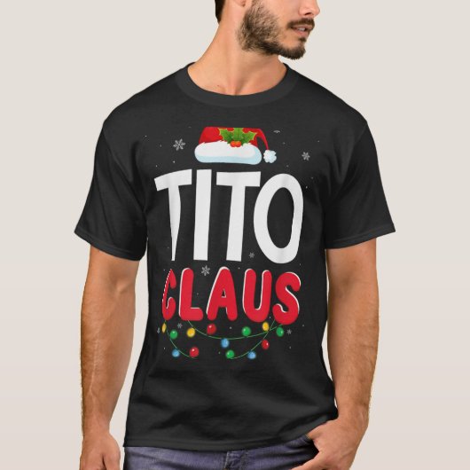 Xmas Light Tito Santa Claus Christmas Matching Cos T-shirt (Voorkant)