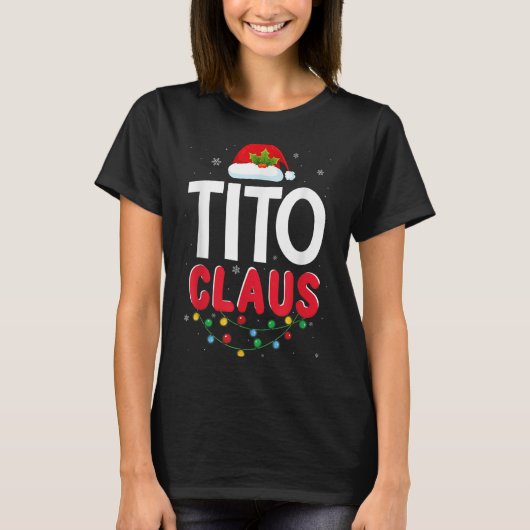 Xmas Light Tito Santa Claus Christmas Matching Cos T-shirt (Voorkant)