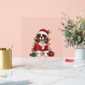 Xmas Lighting Cavalier King Charles Spaniel Dog Ch Acryl Bord (Huwelijk)