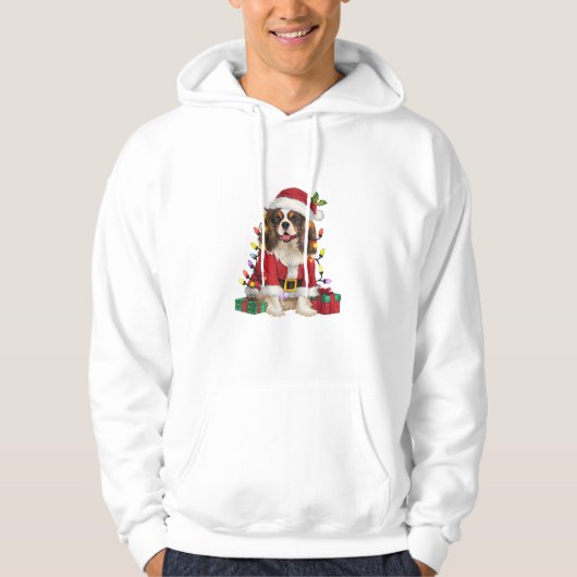 Xmas Lighting Cavalier King Charles Spaniel Dog Ch Hoodie (Voorkant)
