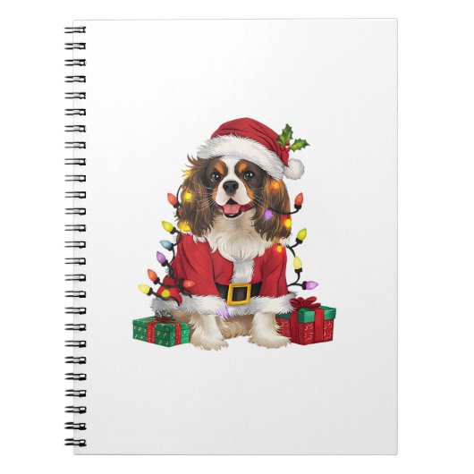 Xmas Lighting Cavalier King Charles Spaniel Dog Ch Notitieboek (Voorkant)