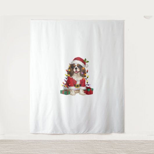 Xmas Lighting Cavalier King Charles Spaniel Dog Ch Wandkleed (Voorkant)