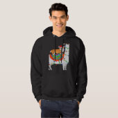Xmas Lighting Corgi Dog Riding Llama Christmas Hoodie (Voorkant volledig)
