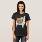 Xmas Lighting Corgi Dog Riding Llama Christmas T-shirt (Voorkant volledig)