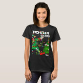 Xmas Lighting Elf Dabbing Around The Christmas Tre T-shirt (Voorkant volledig)