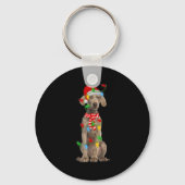 Xmas Lighting Holiday Santa Weimaraner Dog Christm Sleutelhanger (Voorkant)