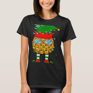 Xmas Lighting Mele Kalikimaka Pineapple Elf Christ T-shirt