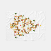 Xmas Lighting Santa African Wild Dog Christmas Tre Fleece Deken (Voorkant (Horizontaal))