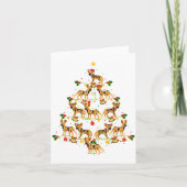 Xmas Lighting Santa African Wild Dog Christmas Tre Kaart (Voorkant)