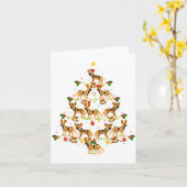 Xmas Lighting Santa African Wild Dog Christmas Tre Kaart (Gele Bloem)