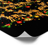 Xmas Lighting Santa African Wild Dog Christmas Tre Poster (Hoek)