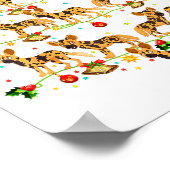 Xmas Lighting Santa African Wild Dog Christmas Tre Poster (Hoek)