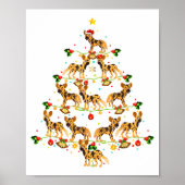 Xmas Lighting Santa African Wild Dog Christmas Tre Poster (Voorkant)