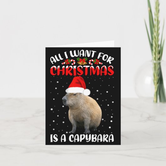 Xmas Lighting Santa All I Want For Christmas Is A  Kaart (Voorkant)