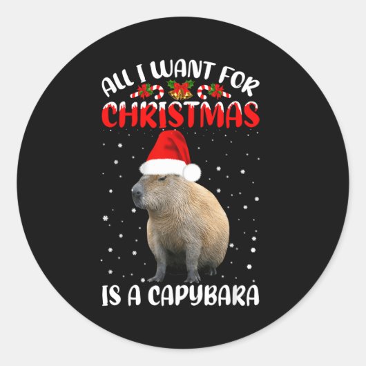 Xmas Lighting Santa All I Want For Christmas Is A  Ronde Sticker (Voorkant)