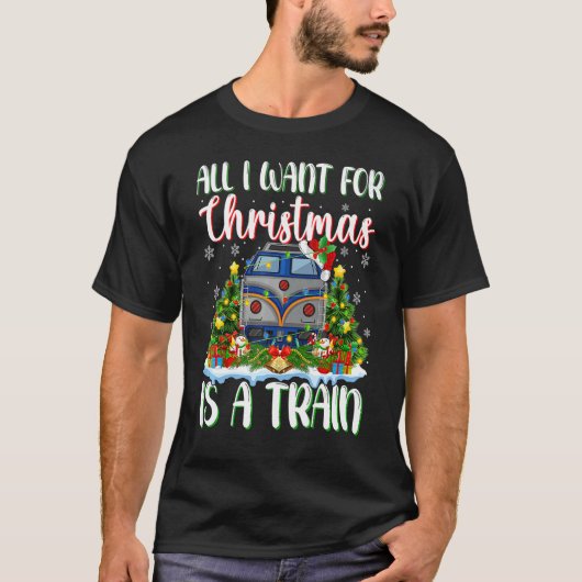 Xmas Lighting Santa All I Want For Christmas Is A  T-shirt (Voorkant)