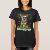 Xmas Lighting Santa German Shepherd T-shirt (Voorkant)