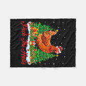 Xmas Lighting Santa Hat Chicken Christmas Tree Fleece Deken (Voorkant (Horizontaal))
