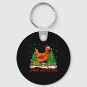 Xmas Lighting Santa Hat Chicken Christmas Tree  Sleutelhanger (Voorkant)