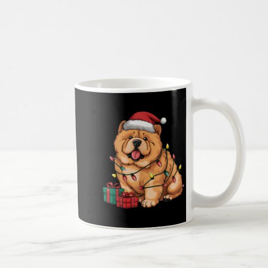 Xmas Lighting Santa Hat Chow Chow Dog Christmas Fo Koffiemok (Rechts)