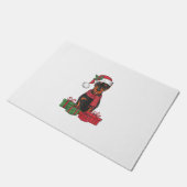 Xmas Lighting Santa Hat Doberman Dog Christmas _3 Deurmat (Schuin)