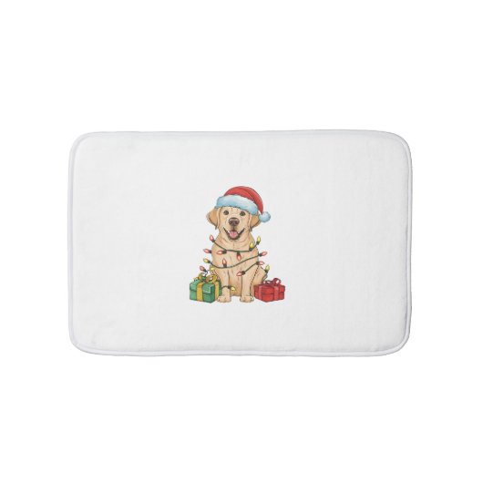 Xmas Lighting Santa Hat Labrador Retriever Dog Chr Badmat (Voorkant)
