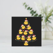 Xmas Lighting Santa Hat Rubber Duck Christmas Tree Feestdagenkaart (Staand voorkant)