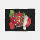 Xmas Lighting Santa Hat Strawberry Christmas  Fleece Deken (Voorkant (Horizontaal))
