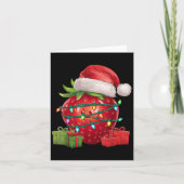 Xmas Lighting Santa Hat Strawberry Christmas  Kaart (Voorkant)