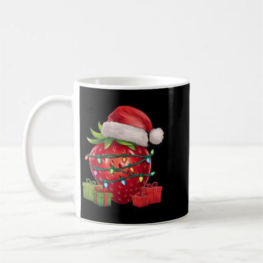 Xmas Lighting Santa Hat Strawberry Christmas  Koffiemok (Links)