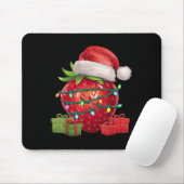 Xmas Lighting Santa Hat Strawberry Christmas  Muismat (Met muis)