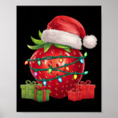 Xmas Lighting Santa Hat Strawberry Christmas  Poster (Voorkant)