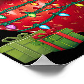 Xmas Lighting Santa Hat Strawberry Christmas T Shi Poster (Hoek)