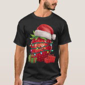 Xmas Lighting Santa Hat Strawberry Christmas T Shi T-shirt (Voorkant)
