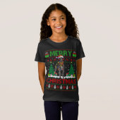 Xmas Lighting Santa Hat Ugly Irish Wolfhound Chris T-shirt (Voorkant volledig)