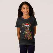 Xmas Lighting Santa Staffordshire Bull Terrier Dog T-shirt (Voorkant volledig)