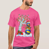 Xmas Lighting Tree Funny Snowman Volleyball Christ T-shirt (Voorkant)