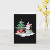 Xmas Lighting Tree Santa Hat Rabbit Bunny Christma Kaart (Gele Bloem)