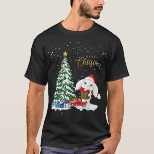 Xmas Lighting Tree Santa Hat Rabbit Bunny Christma T-shirt