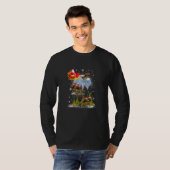Xmas Lighting Tree Santa Riding Komodo Dragon Chri T-shirt (Voorkant volledig)