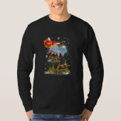 Xmas Lighting Tree Santa Riding Komodo Dragon Chri T-shirt (Voorkant)