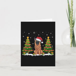 Xmas Lights Belgische Mechelse Hond Santa Hat Kers Kaart