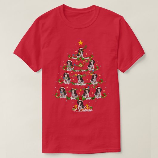 Xmas Lights Cavalier King Charles Spaniel Dog Chri T-shirt (Design voorkant)