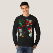 Xmas Lights Dabbing Santa Elf Friends Christmas Da T-shirt (Voorkant volledig)