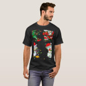 Xmas Lights Dabbing Santa Elf Friends Christmas Da T-shirt (Voorkant volledig)