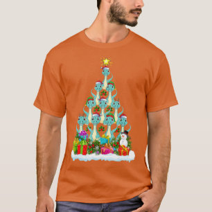 Xmas Lights Funny Santa Brontosaurus Dinosaur Chri T-shirt