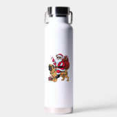 Xmas Lights Funny Santa Rijdende Engelse Mastiff D Waterfles (Voorkant)