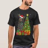 Xmas Lights German Wirehaired Pointer Dog Christma T-shirt (Voorkant)